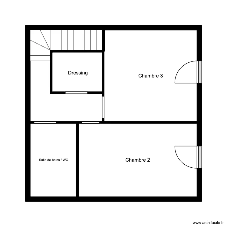 BOUETTE - Etage. Plan de 4  et 35 m²