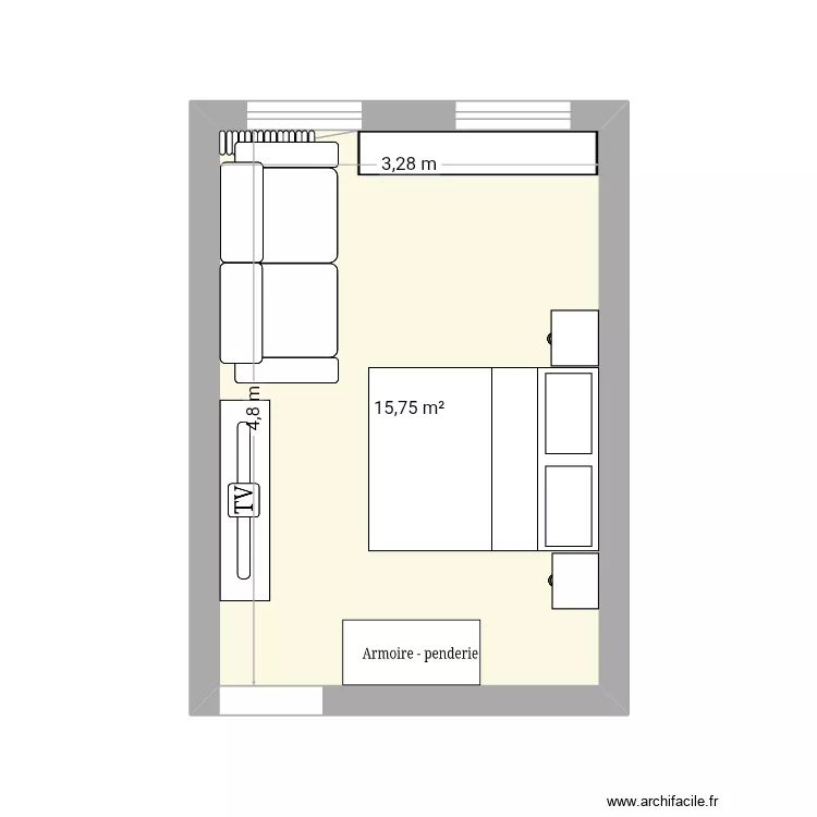 Chambre. Plan de Chambre. Plan de
