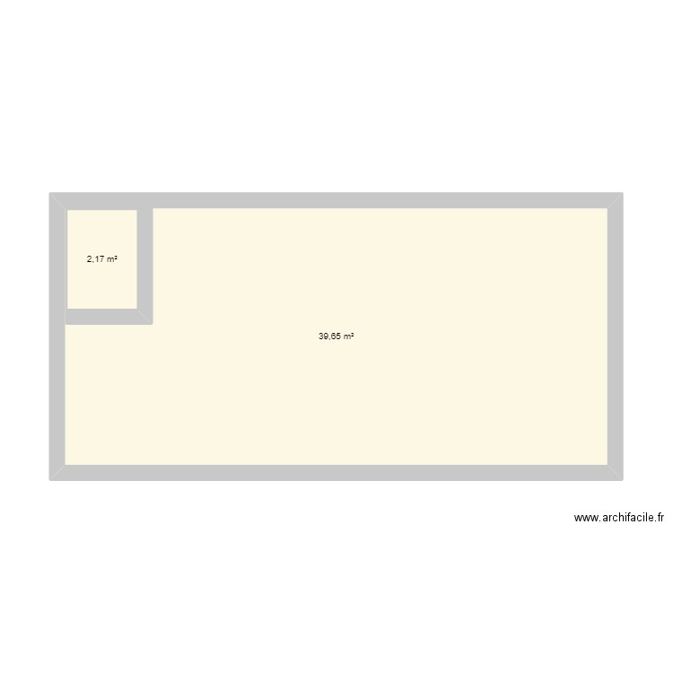 Ghmat 1. Plan de 2 pièces et 45 m2