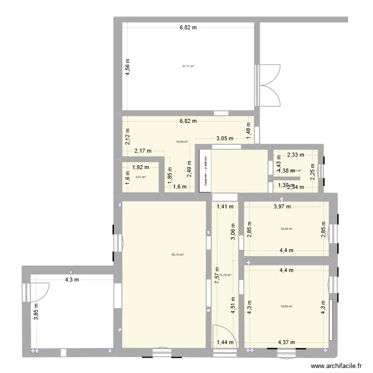 Panjas 1. Plan de 8  et 138 m²