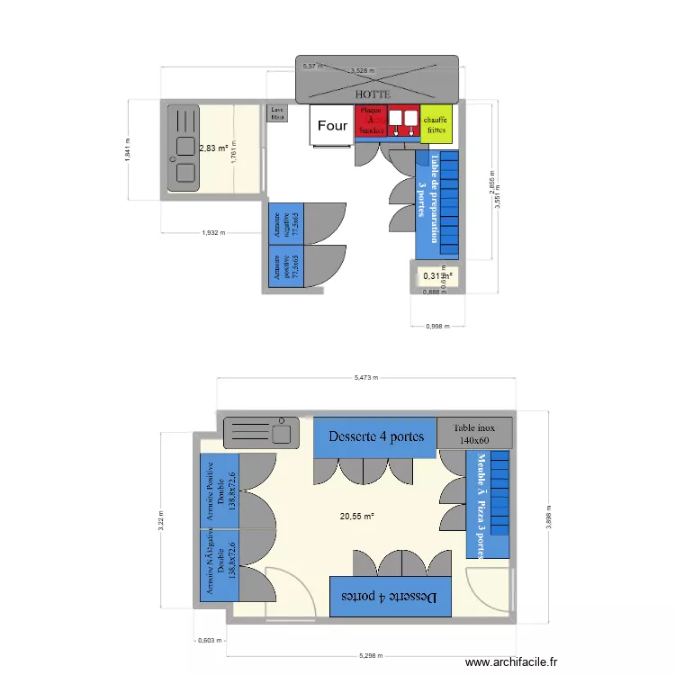 COURBEVOIE. Plan de 3  et 24 m²