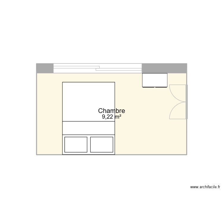 oui. Plan de 1 pièce et 9 m2