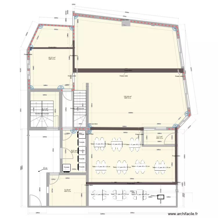 SALLE + EXTENSION EN DUR + CUISINE. Plan de SALLE + EXTENSION EN DUR + CUISINE. Plan de