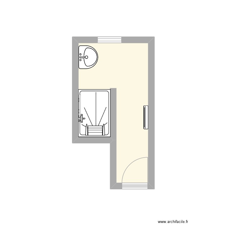 TIEN YU SONG PROJET. Plan de 1 pièce et 5 m2