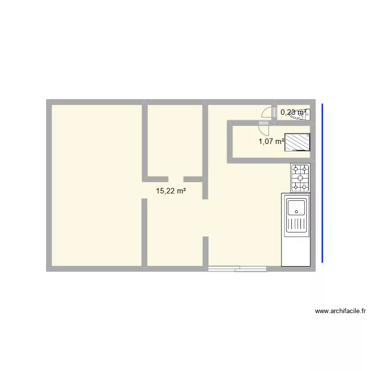 pigier maison. Plan de 3  et 17 m²