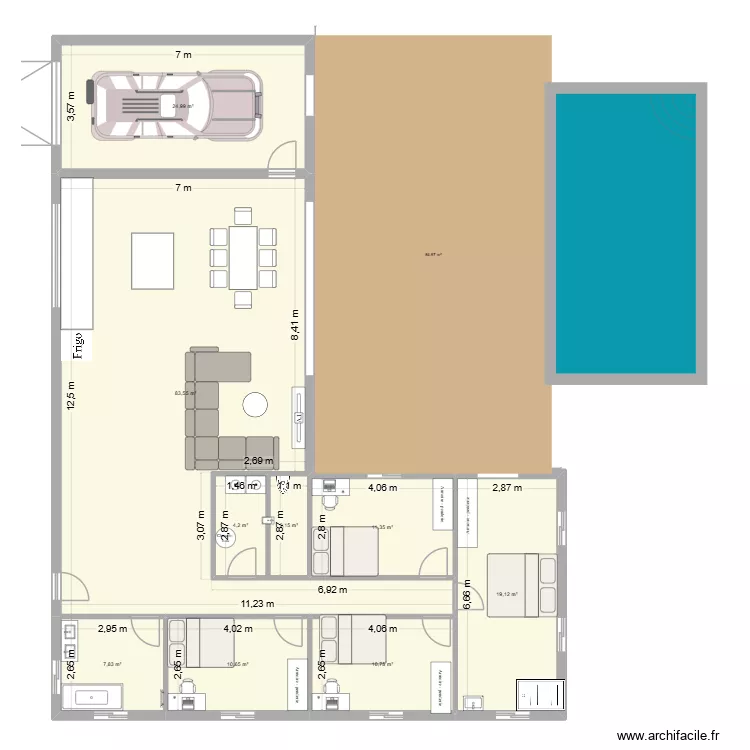Maison. Plan de 9 et 176 m² Maison. Plan de 9 et 176 m²