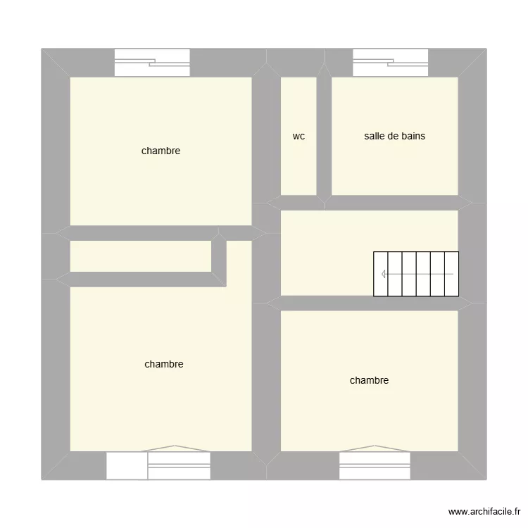 ROUDERGUES &eacute;tage &eacute;tat initial. Plan de 7  et 40 m²