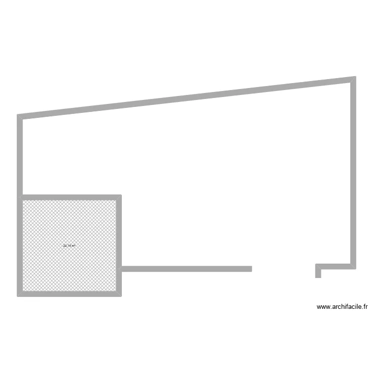 amenagement espace de vente. Plan de 1  et 22 m²