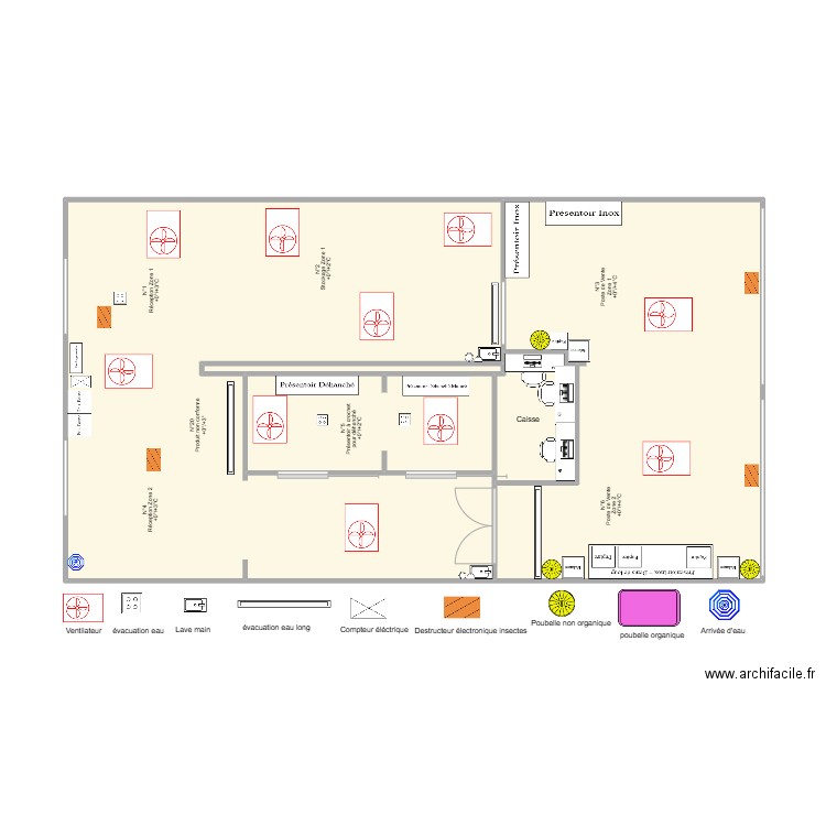 Plan appatage 1. Plan de 5 pièces et 65 m2