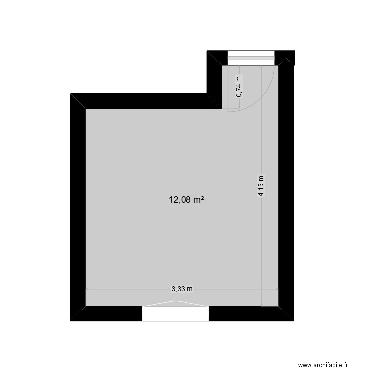bureau geo. Plan de 1 pièce et 12 m2