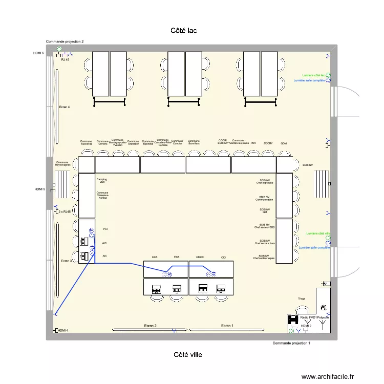 Salle Oxyg&egrave;ne PCE. Plan de 