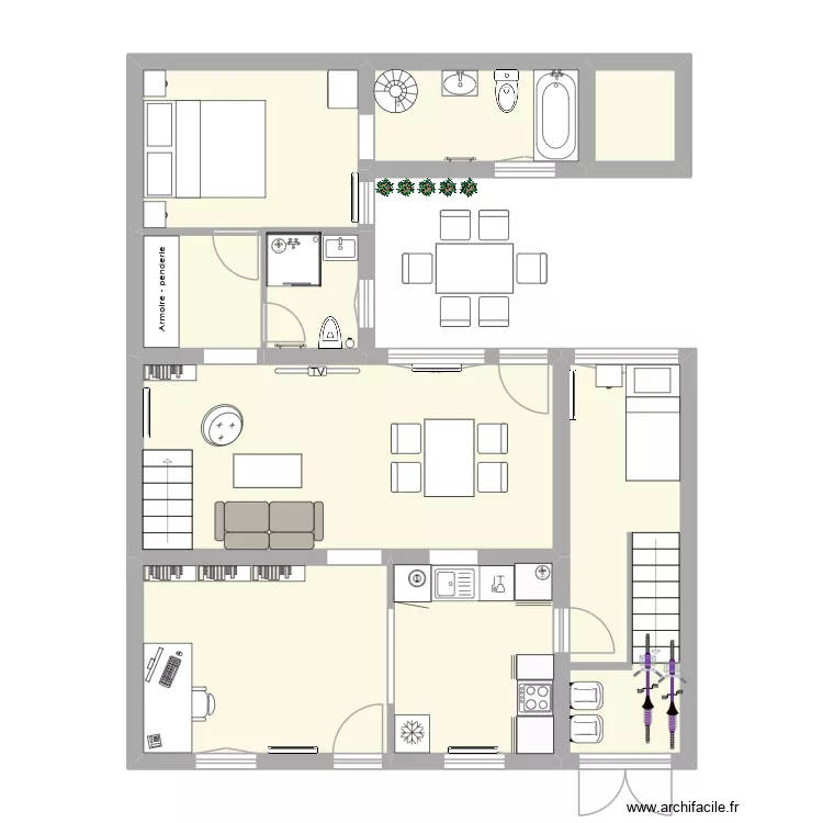 7 Ernestine base. Plan de 8  et 73 m²