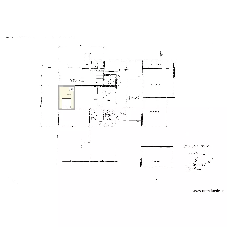 Villelongue2. Plan de 1 pièce et 12 m²