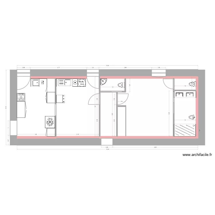 Chaufferie Avril avec cotes. Plan de 
