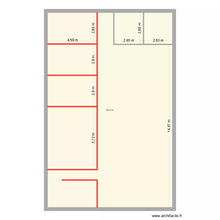 MCZ. Plan de 1  et 204 m²
