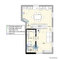 dépendance rez de chaussée escalier droit perpendiculaire avec cuisine