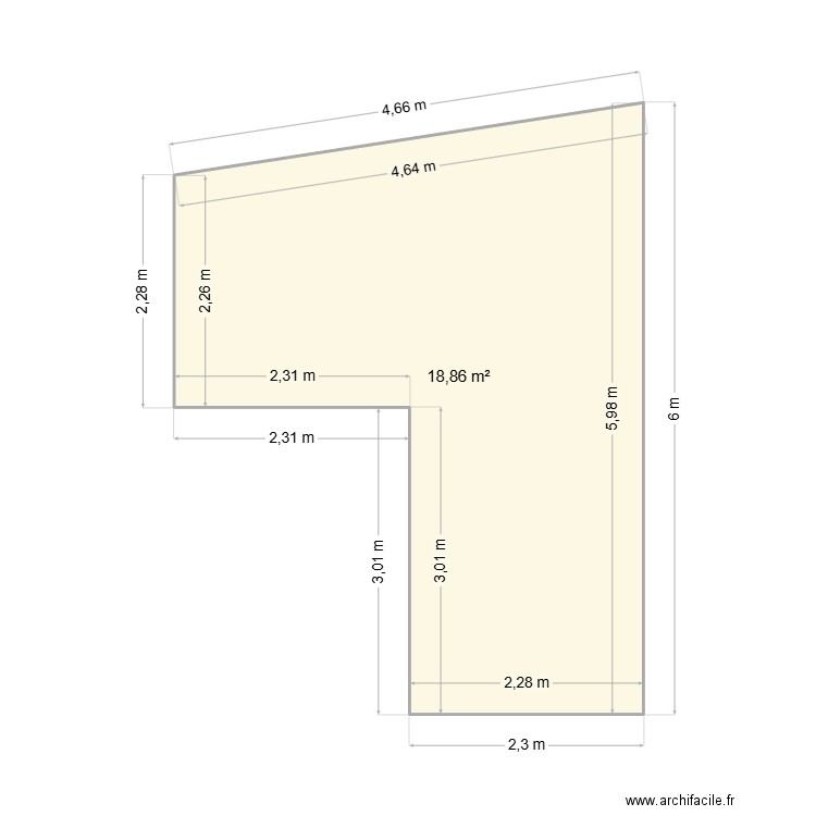 fredo. Plan de 1 pièce et 19 m2