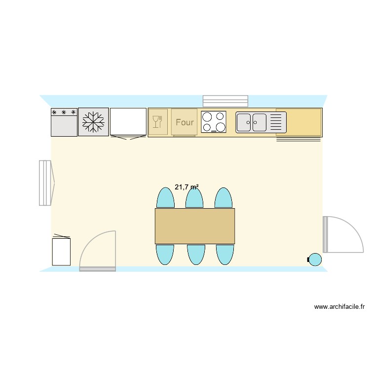 Plan cuisine PMR. Plan de 0 pièce et 0 m2