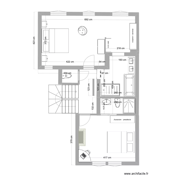 chambre. Plan de 