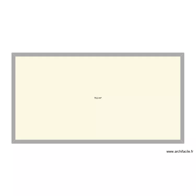 structure. Plan de 1 pièce et 75 m²