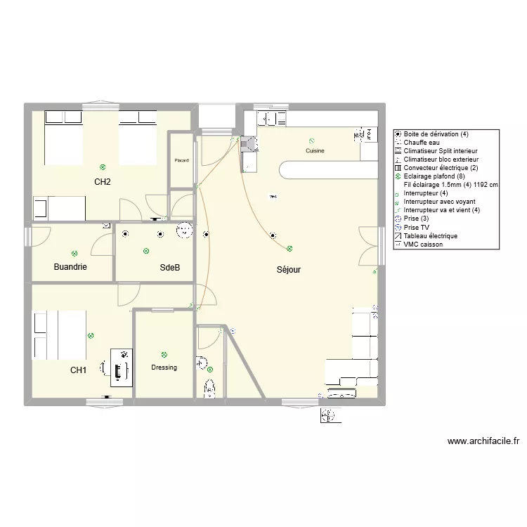 Maison N&deg;9. Plan de 