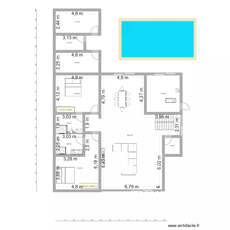 Nouveau projet Maison. Plan de 10  et 185 m²