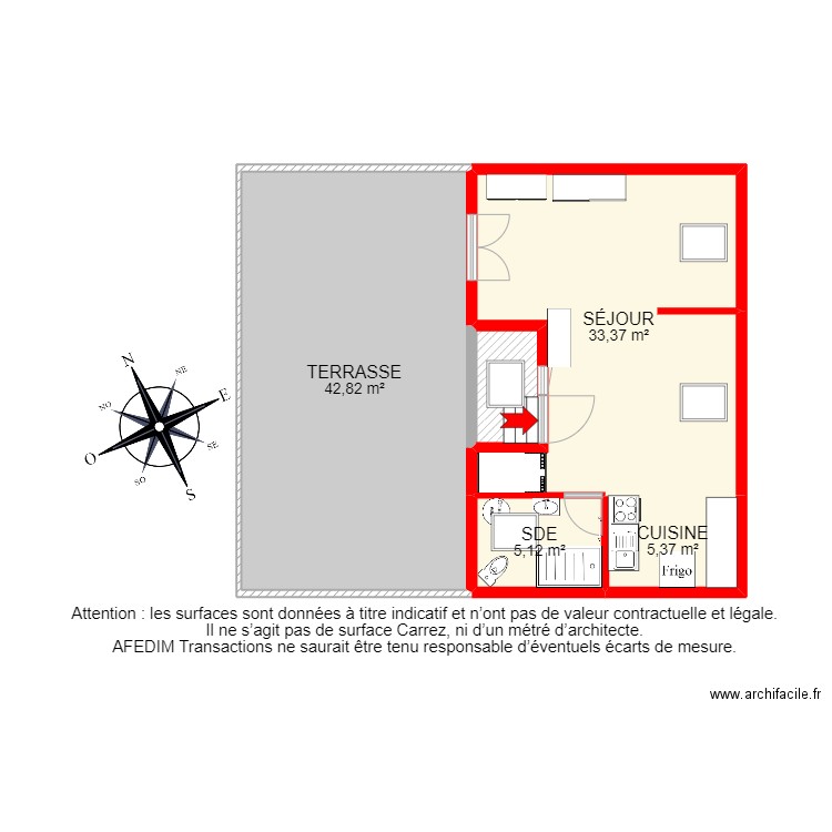 BI 22738 - . Plan de 7 pièces et 109 m2