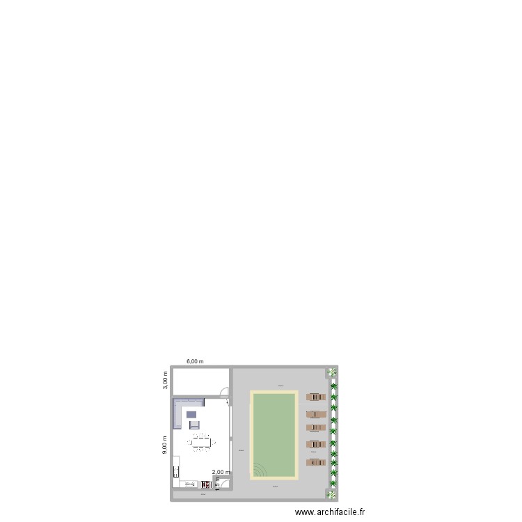 projet pisicne. Plan de 13 pièces et 205 m2