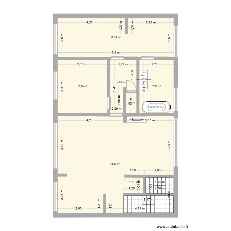Etage version Modifi&eacute;e. Plan de 0 pièce et 0 m2