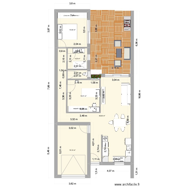 laur. Plan de 16 pièces et 273 m2
