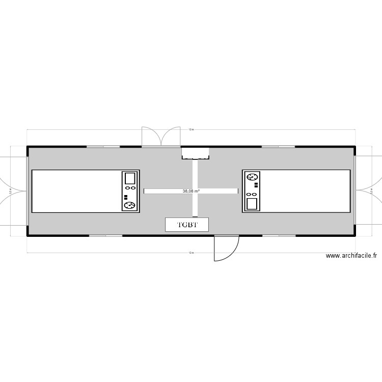 CAT HOUS ENAFOR PLANS. Plan de 1 pièce et 38 m2