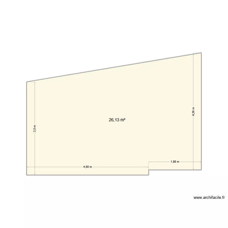 Etage2. Plan de 1 pièce et 26 m² Etage2. Plan de 1 pièce et 26 m²