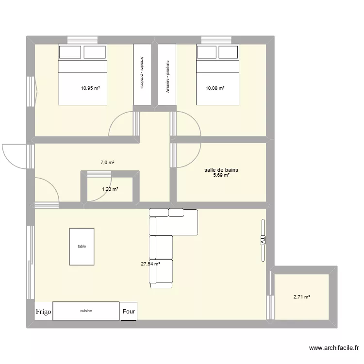 avril 2026. Plan de 7  et 66 m²