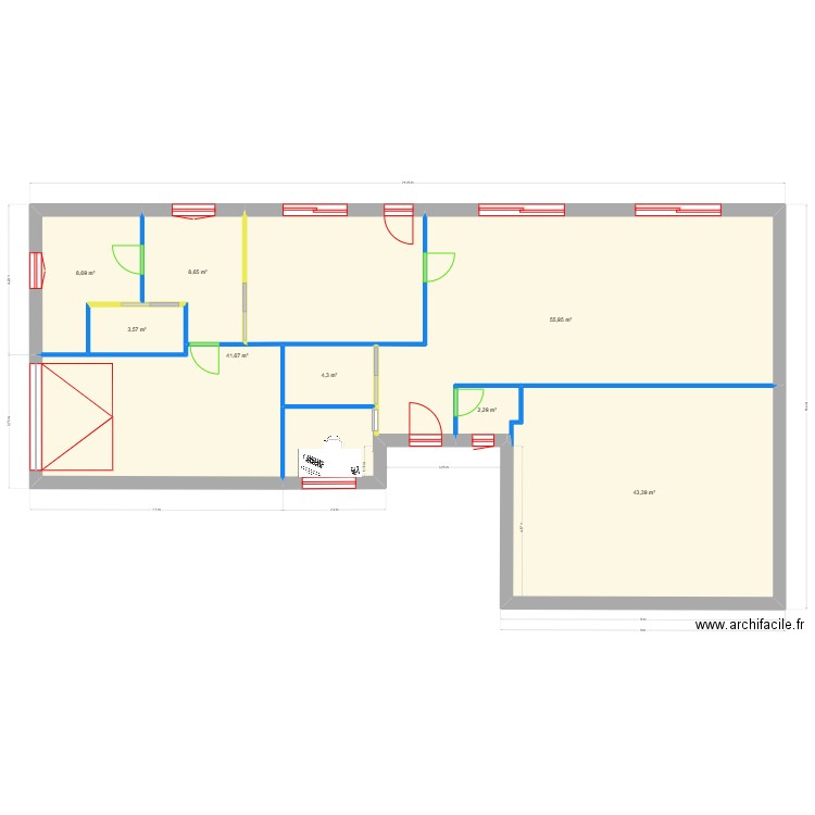 plan00VT. Plan de 8 pièces et 168 m2
