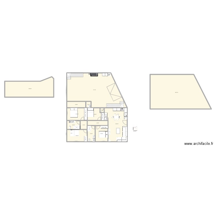 Pueblo 2. Plan de 16 pièces et 284 m2