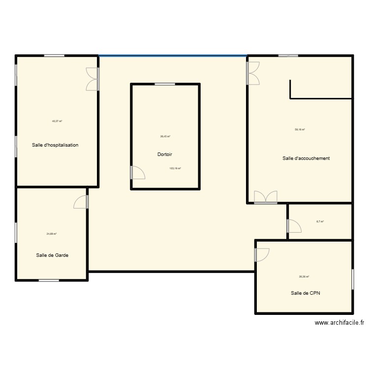  VUE EN PLAN MATERNITE GBAPKODJI . Plan de 0 pièce et 0 m2