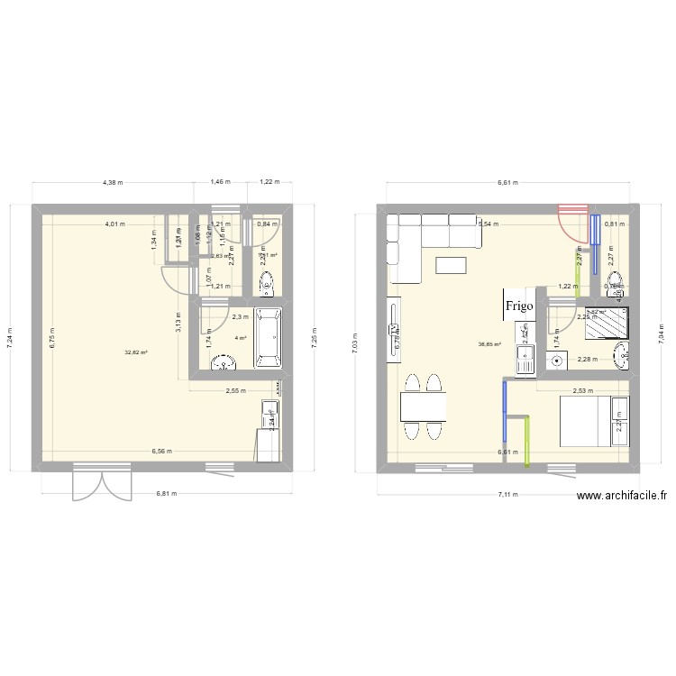 Montesoro. Plan de 6 pièces et 84 m2