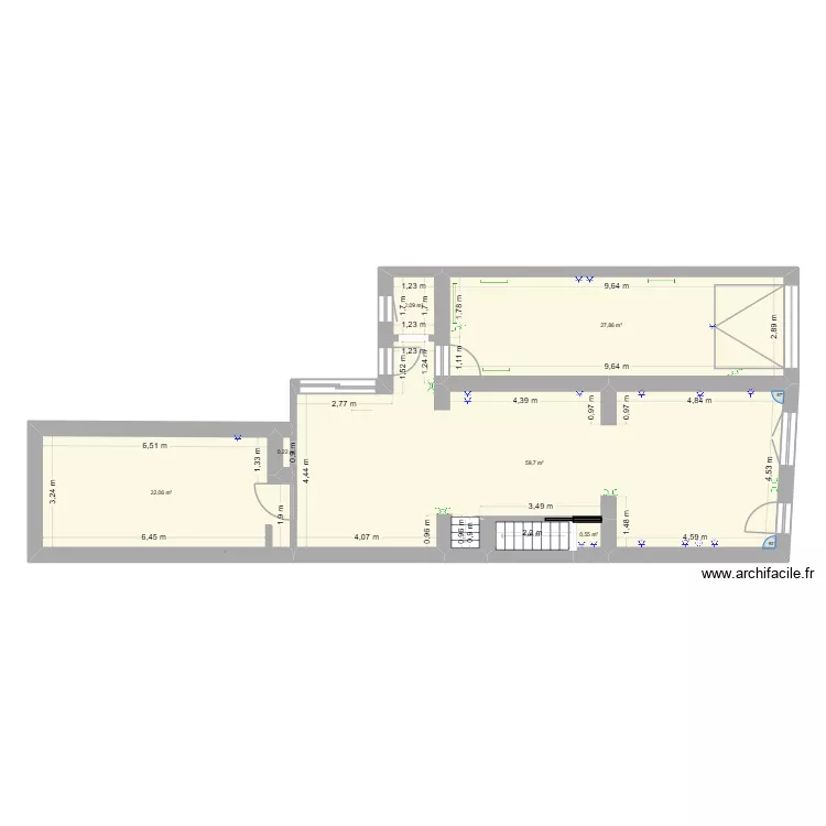 maison 264 marcinelle. Plan de 7  et 114 m²