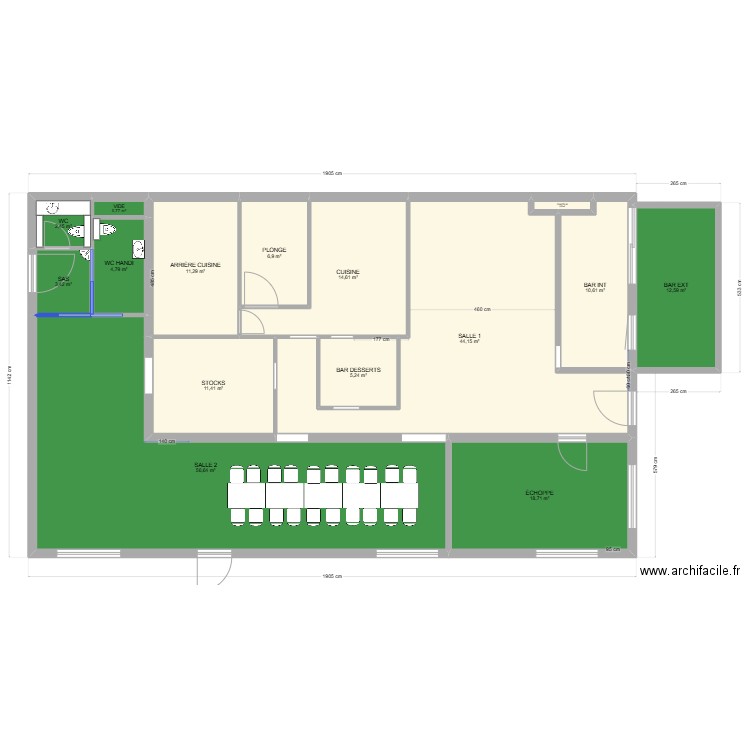 DDK v3. Plan de 15 pièces et 204 m2