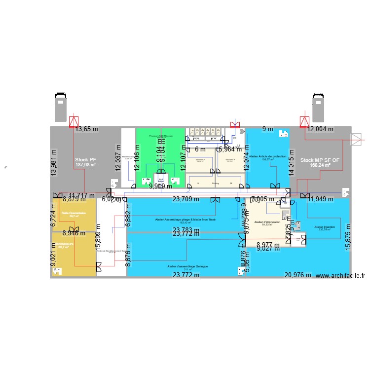 eth. Plan de 28 pièces et 1714 m2