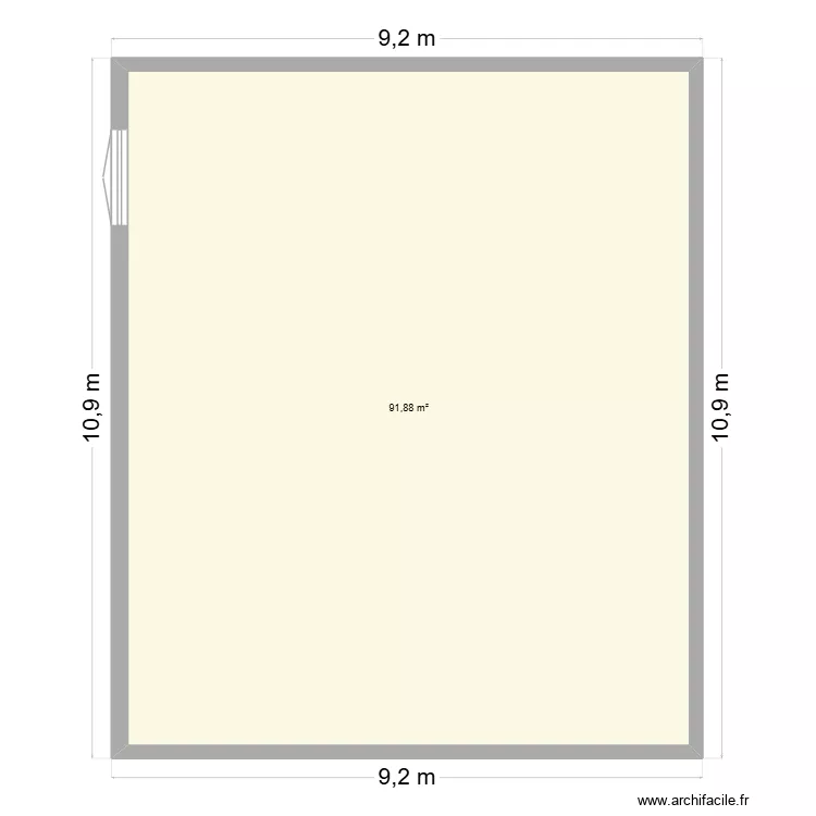 terrasse. Plan de 1  et 92 m²