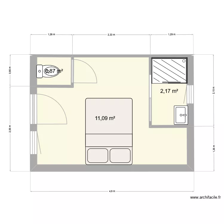 extension. Plan de 3 Pièces et 14 m² extension. Plan de 3 Pièces et 14 m²