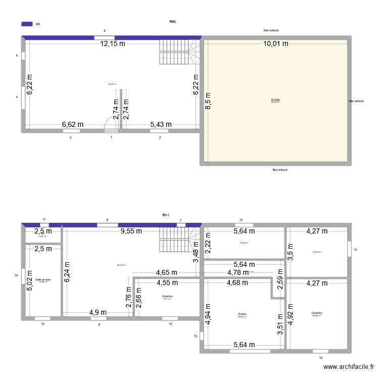 MARCHAUD Christian. Plan de 11 pièces et 317 m2