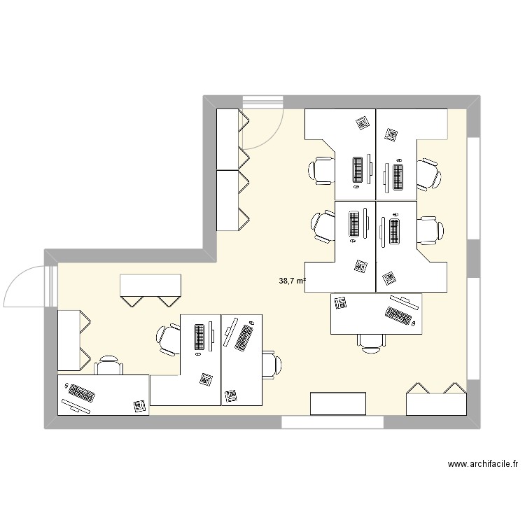 Loches. Plan de 1 pièce et 39 m2
