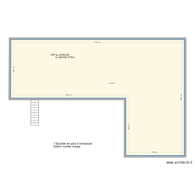 HMC PLATE FORME. Plan de 1 pièce et 142 m2