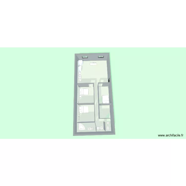 1er test. Plan de 1  et 106 m²