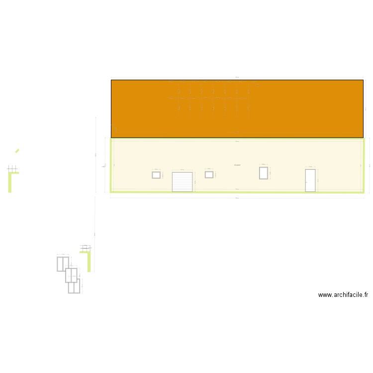 Plan de facade et toiture estabes. Plan de 0 pièce et 0 m2