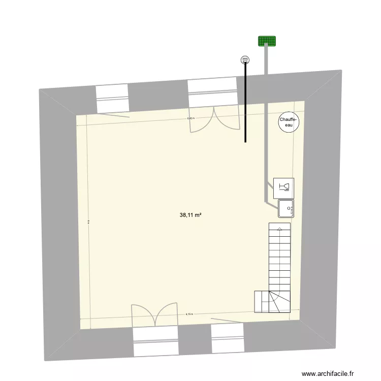 Jeudo2. Plan de 1 Pièce et 38 m² Jeudo2. Plan de 1 Pièce et 38 m²