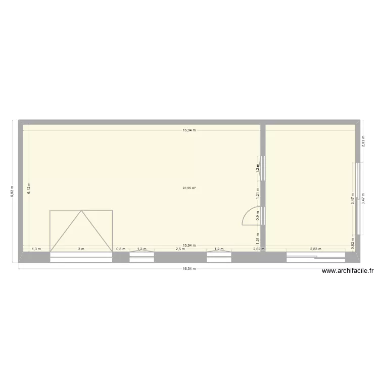 Garage SEDEAU 5. Plan de 1 pièce et 98 m²