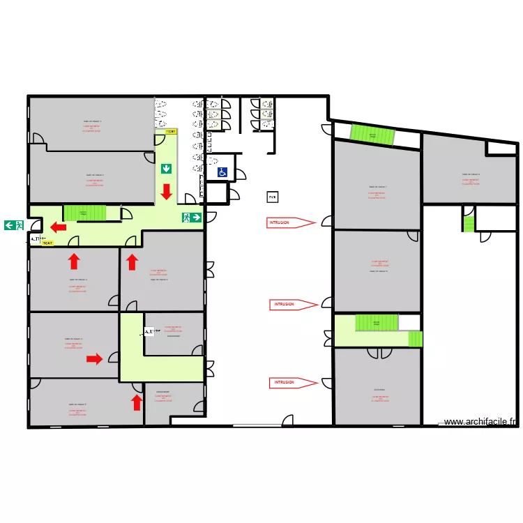 Olivier rdc général PPMS attentat 4. Plan de 30 pièces et 8106 m² Olivier rdc général PPMS attentat 4. Plan de 30 pièces et 8106 m²